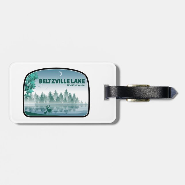 Beltzville Lake Pennsylvania Deer Luggage Tag (Back Horizontal)