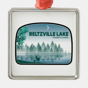 Beltzville Lake Pennsylvania Deer Metal Tree Decoration