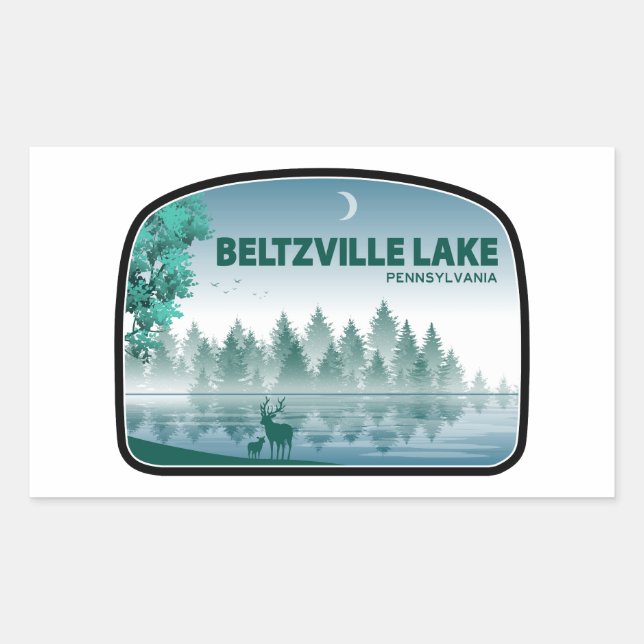 Beltzville Lake Pennsylvania Deer Rectangular Sticker (Front)