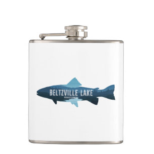 Beltzville Lake Pennsylvania Fish Hip Flask