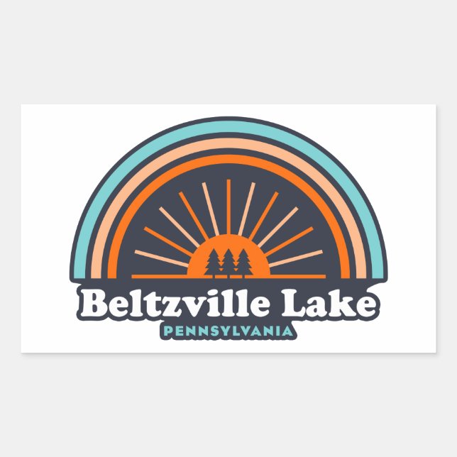 Beltzville Lake Pennsylvania Rainbow Rectangular Sticker (Front)