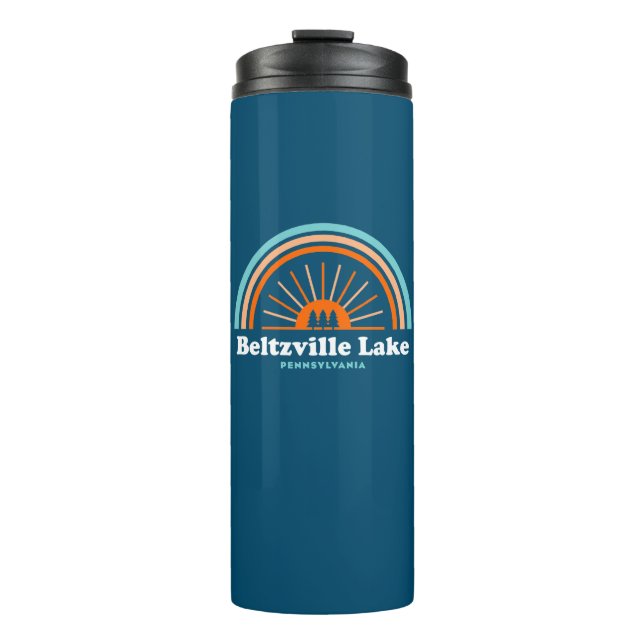 Beltzville Lake Pennsylvania Rainbow Thermal Tumbler (Front)