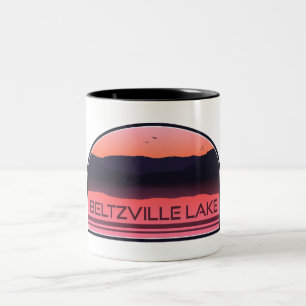 Beltzville Lake Pennsylvania Red Sunrise Two-Tone Coffee Mug