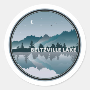 Beltzville Lake Pennsylvania Reflection Classic Round Sticker