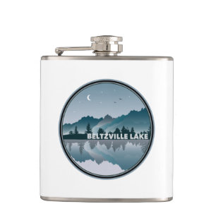 Beltzville Lake Pennsylvania Reflection Hip Flask