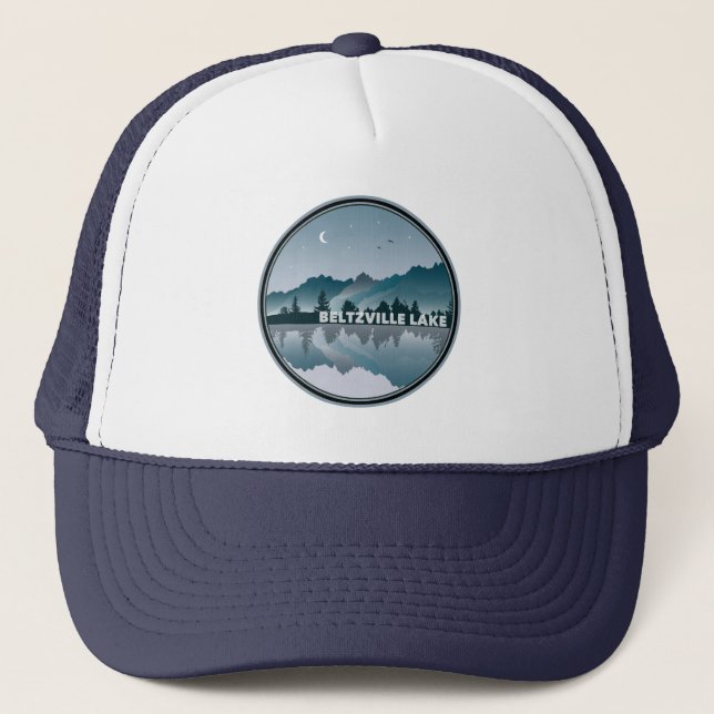 Beltzville Lake Pennsylvania Reflection Trucker Hat (Front)