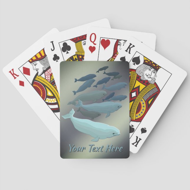 Beluga Cards Custom Whales Art Playing Cards (Back)