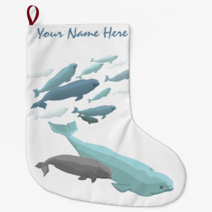 Beluga Christmas Stocking Personalise Beluga Whale