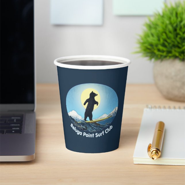Beluga Point Surf Club Paper Cups (Insitu)