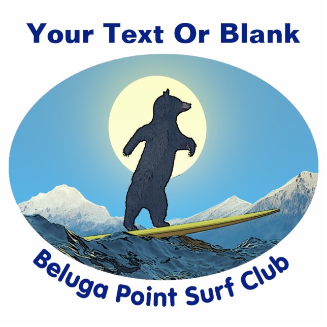 Beluga Point Surf Club Photo Sculpture Magnet (Front)