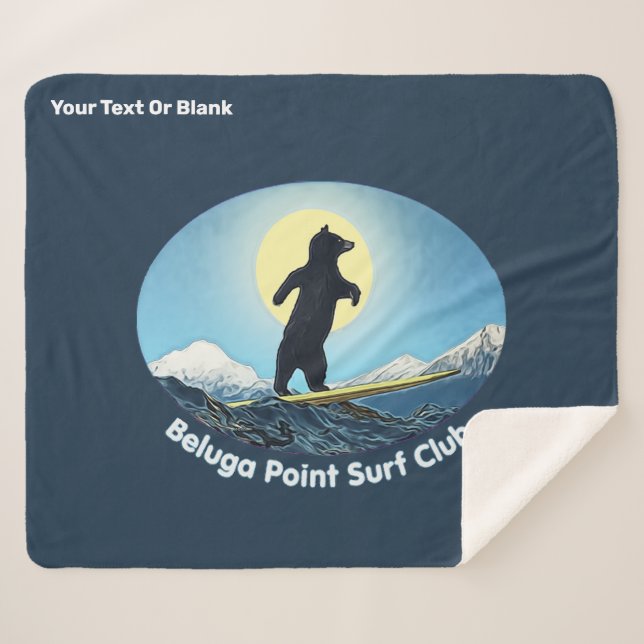 Beluga Point Surf Club Sherpa Blanket (Front (Horizontal))