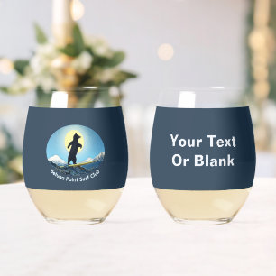 Beluga Point Surf Club Stemless Wine Glass