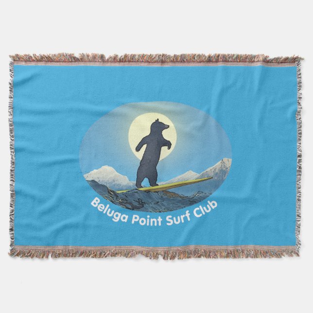 Beluga Point Surf Club Throw Blanket (Front)