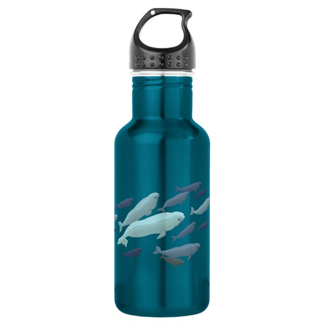 Beluga Whale Art Marine Life 532 Ml Water Bottle (Front)