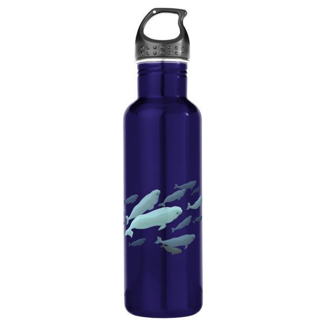 Beluga Whale Art Marine Life 710 Ml Water Bottle (Front)