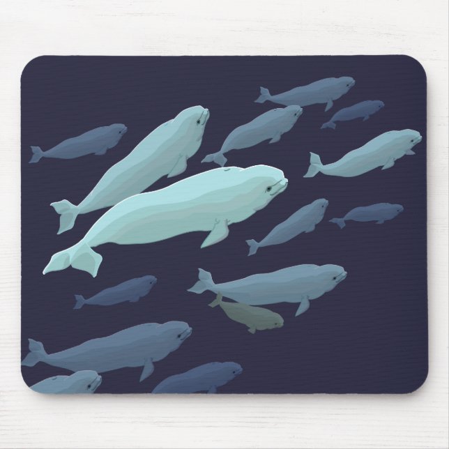 Beluga Whale Art Mousepad Baby Whale Decor (Front)