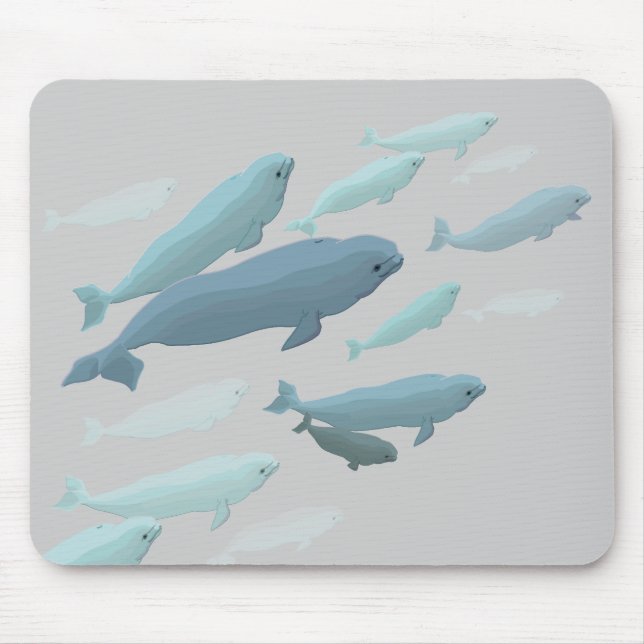 Beluga Whale Art Mousepad Baby Whale Decor (Front)