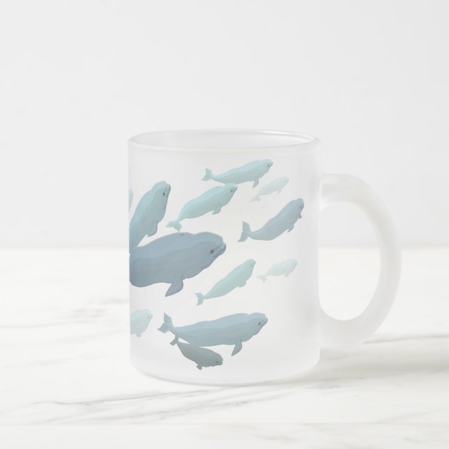 Beluga Whale Art Mug Beluga Glass Beer Mug Cup (Right)