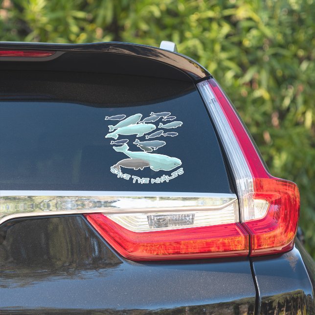 Beluga Whale Art Sticker Personalised Whale Decals (Car Side)