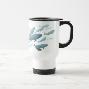 Beluga Whale Art Travel Mug Marinelife Coffee Cup