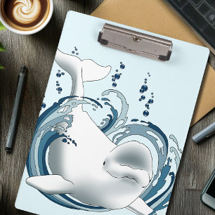 Beluga Whale Blue Clipboard