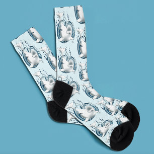 Beluga Whale Blue Socks