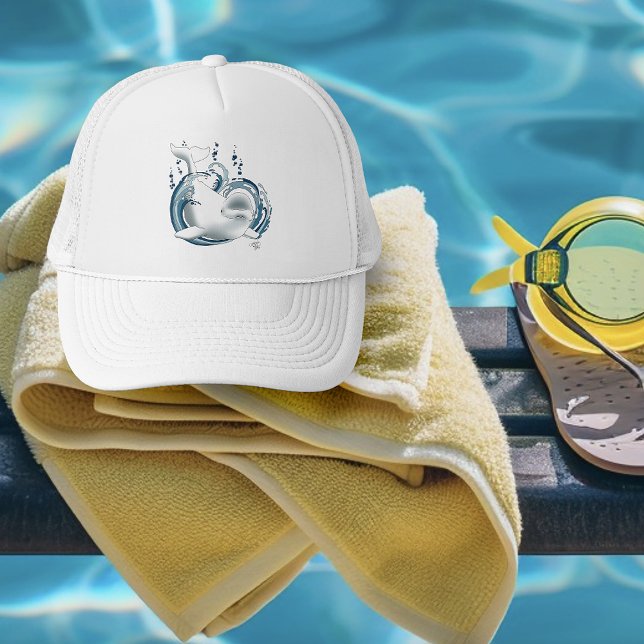 Beluga Whale Blue Trucker Hat (Creator Uploaded)