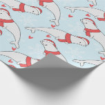 Beluga Whale Christmas Wrapping Paper<br><div class="desc">An adorable beluga whale ready for Christmas in its santa hat and scarf.</div>