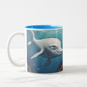 Beluga Whale coffee  Two-Tone Coffee Mug