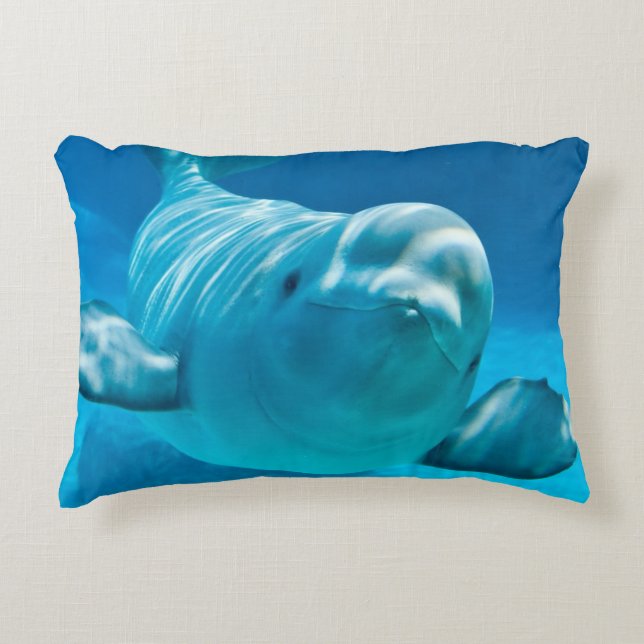 Beluga Whale Decorative Cushion (Front)