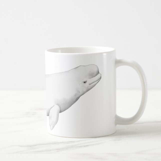 Beluga Whale Illustration Whale Lover Gift  Coffee Mug (Right)