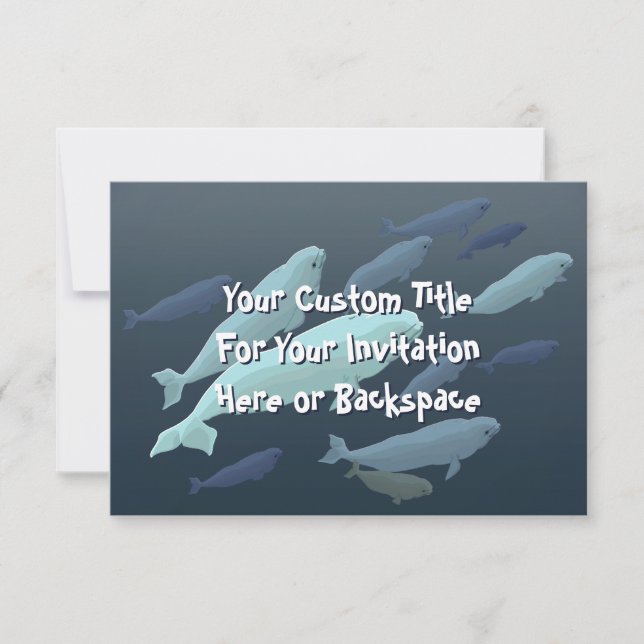 Beluga Whale Invitations Personalised Whale RSVP (Front)