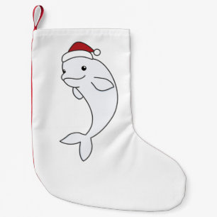Beluga Whale Merry Christmas Winter Animals Whales Small Christmas Stocking