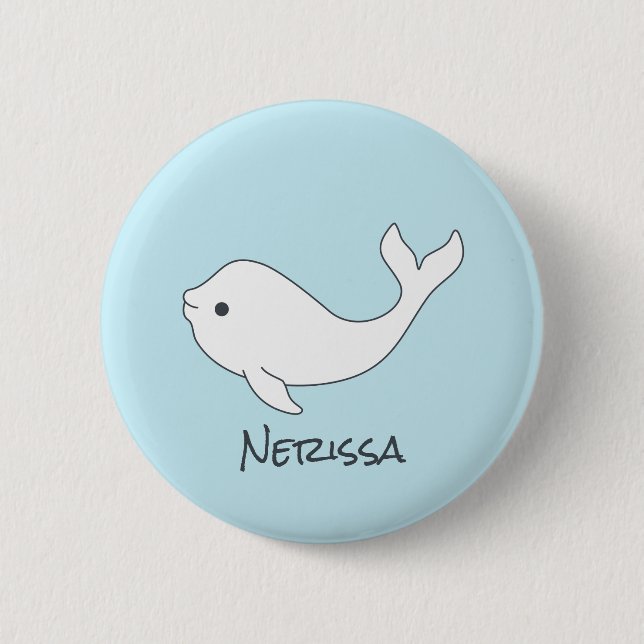 Beluga Whale Name Button (Front)