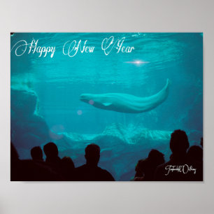 Beluga Whale New Year poster