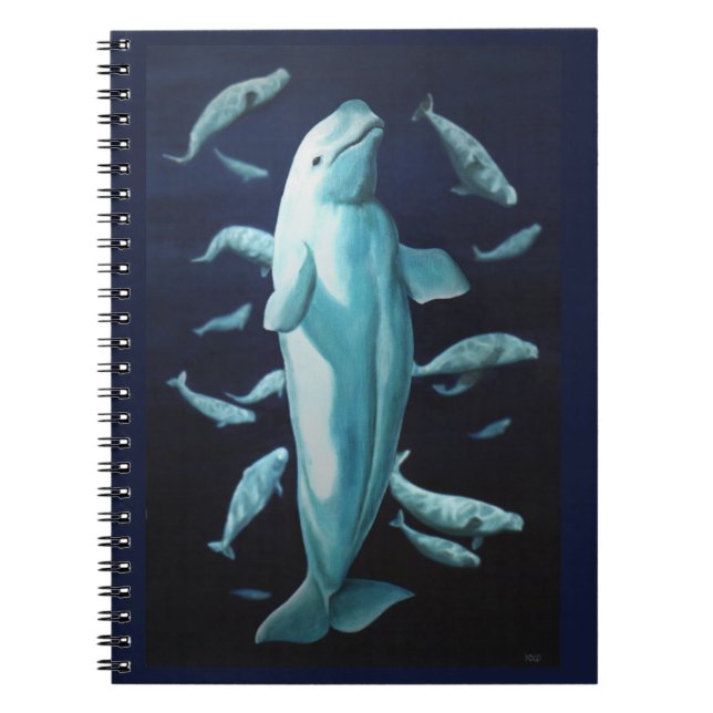 Beluga Whale Notebook Whale Art Journal Book (Front)