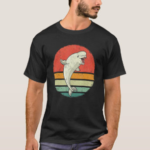 Beluga Whale Ocean Belugas Retro Sunset T-Shirt