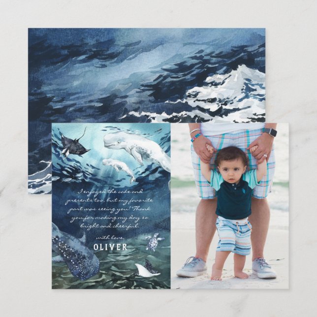 Beluga Whale Ocean | Photo Thank You (Front/Back)