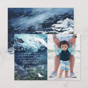 Beluga Whale Ocean   Photo Thank You Card