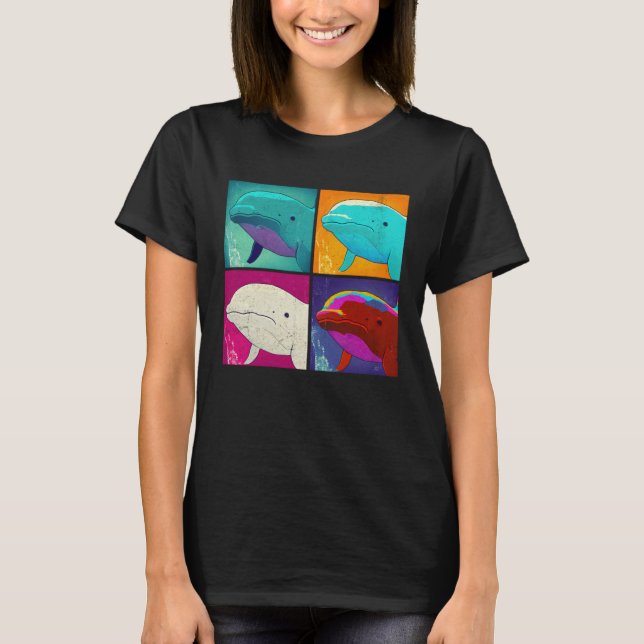 Beluga Whale Pop Illustration Colorful Animal Men T-Shirt (Front)