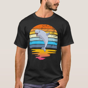 Beluga Whale Retro Sunset Save The Whales Beluga T-Shirt
