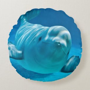 Beluga Whale Round Cushion