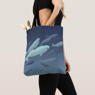 Beluga Whale Tote Bags Beluga Whale Art Bags