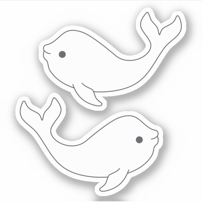 Beluga Whale Vinyl Stickers (Front)