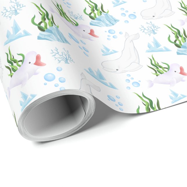 Beluga Whale Wrapping Paper (Roll Corner)