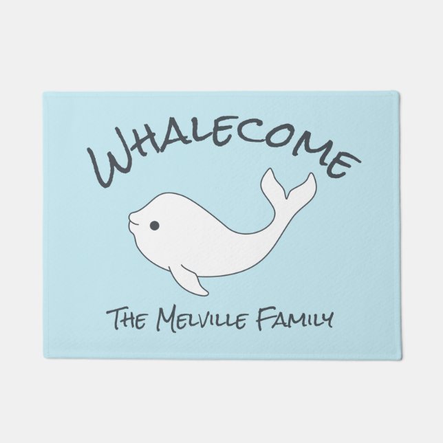 Beluga Whalecome Doormat (Front)
