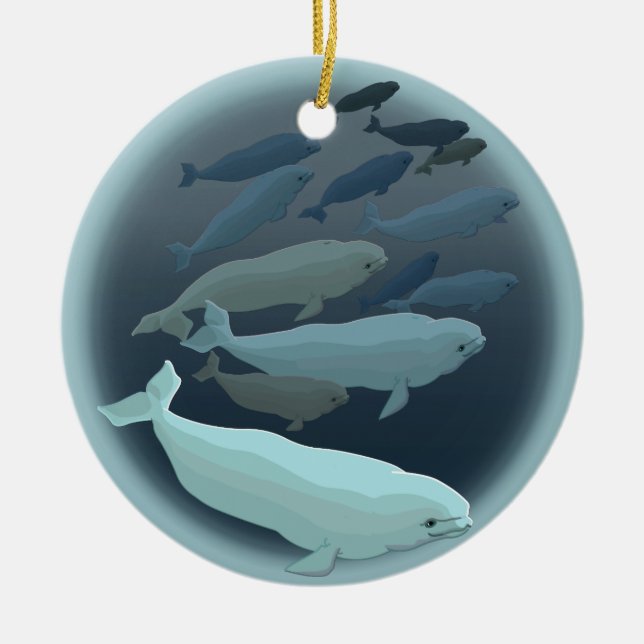 Beluga Whales Ornament Personalised Whale Ornament (Front)
