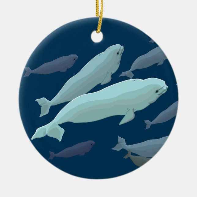 Beluga Whales Ornament Personalised Whale Ornament (Front)