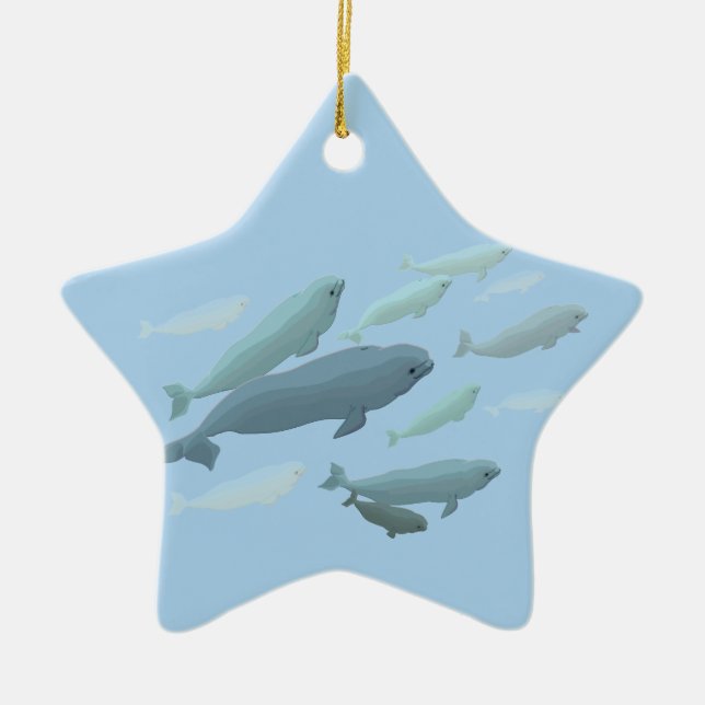Beluga Whales Ornament Personalised Whale Ornament (Front)