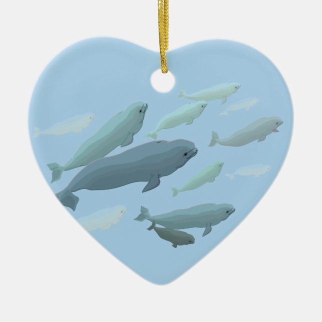 Beluga Whales Ornament Personalised Whale Ornament (Front)